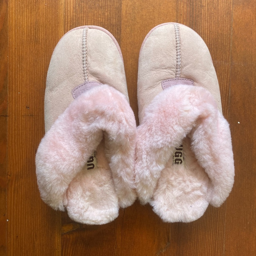 Pink Shearling House Slippers
